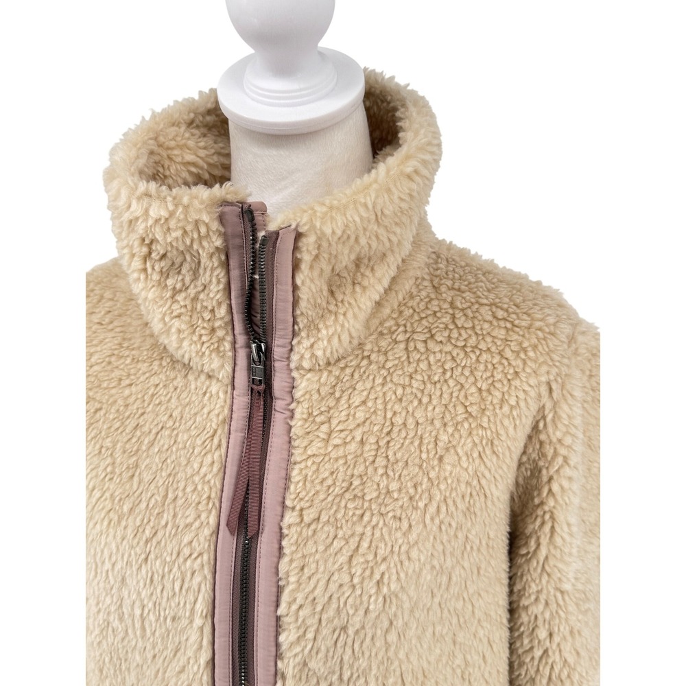Patagonia Women's Fleece Jacket Cozy Sherpa Full Zip Tan Beige Size Large EUC - Picture 2 of 15